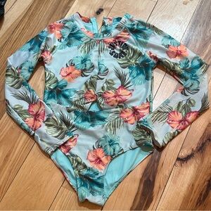 Justice Tropical Floral Long Sleeve Bodysuit